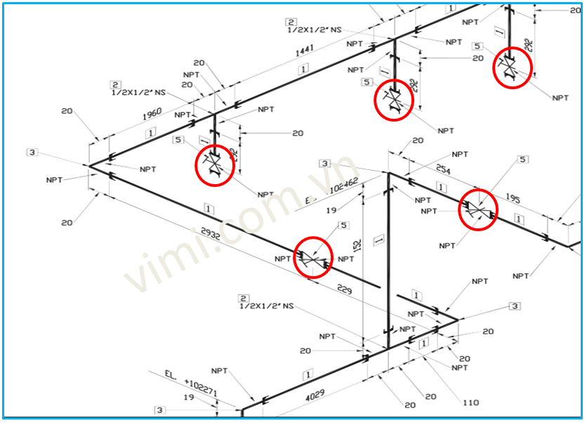 ký hiệu van cổng trong bản vẽ