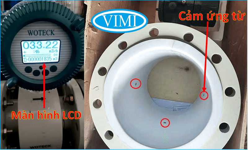 Đồng hồ đo lưu lượng nước điện tử Woteck Đài Loan DN32 Đồng hồ đo nước woteck dn25 8