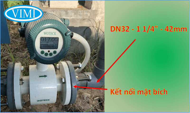 Đồng hồ đo lưu lượng nước điện tử Woteck Đài Loan DN32 đồng hồ nước woteck dn32