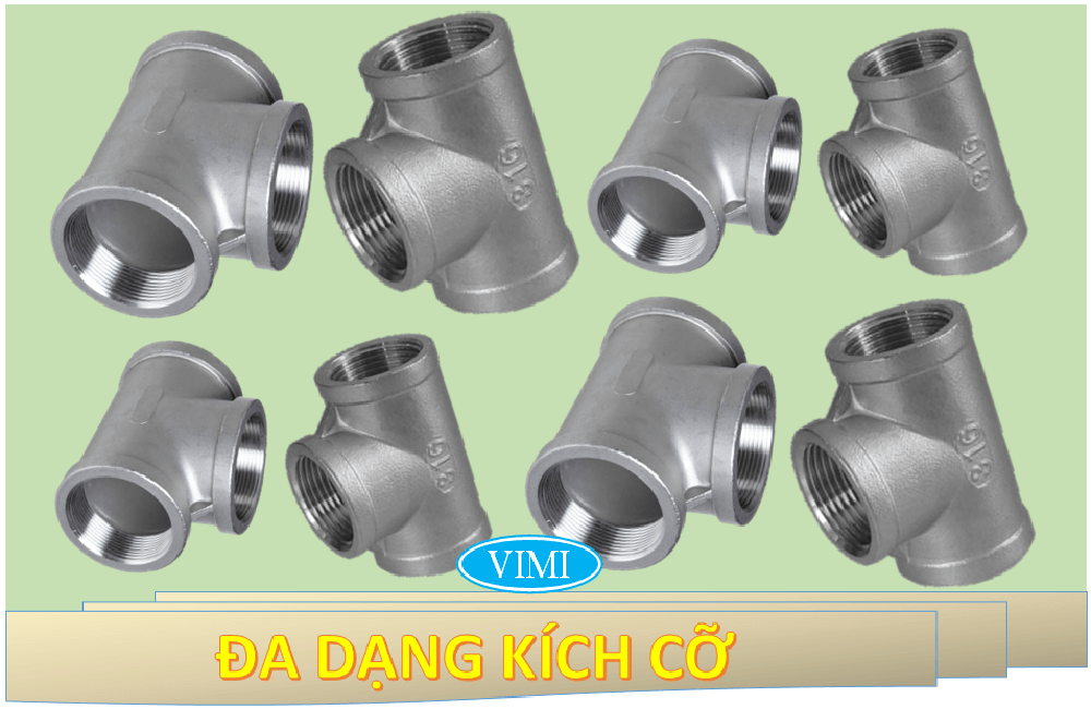 Tê ren inox 316-5