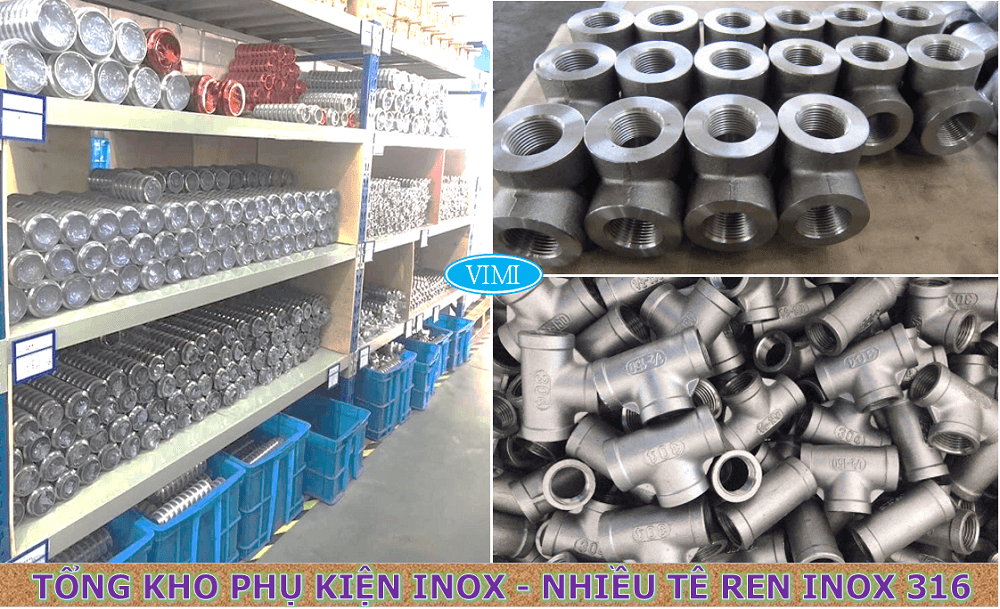 tê giảm tê thu ren inox 316 09