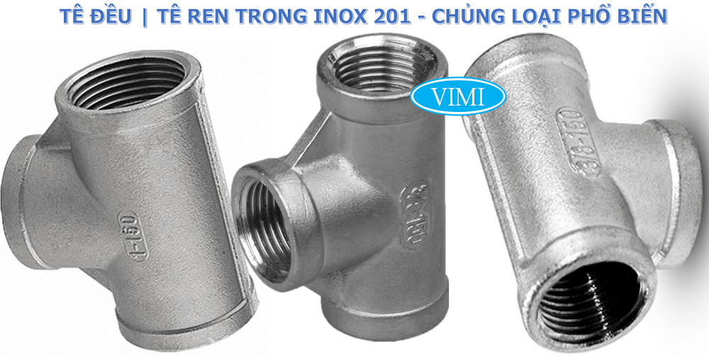 Tê ren inox 201 2