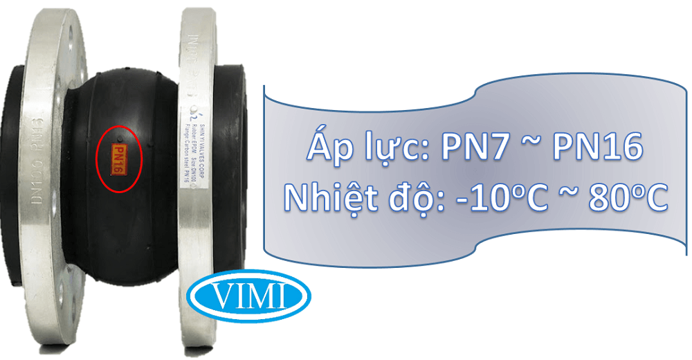 khớp nối mềm cao su mặt bích dn50 4