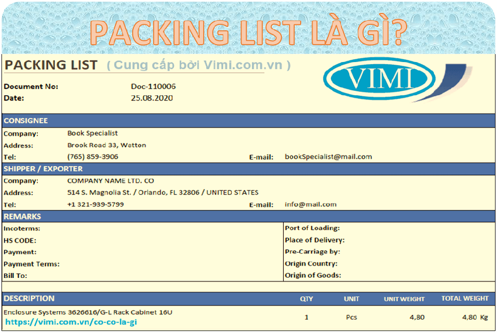 Packing List là gì -1