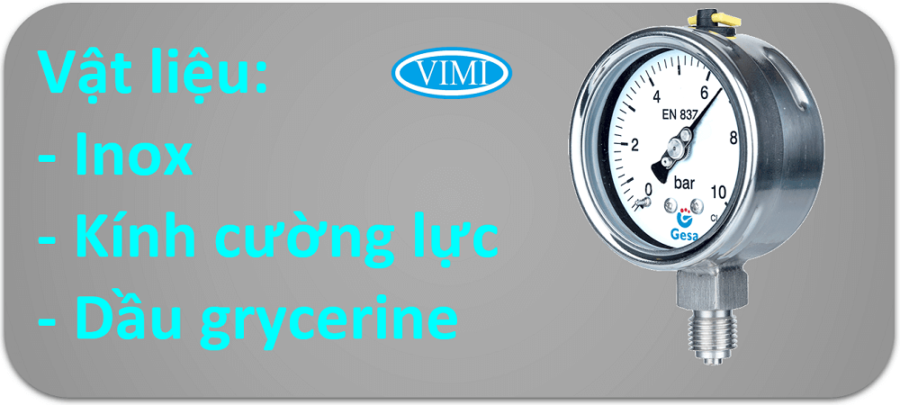 Đồng hồ áp Gesa M0306 đồng hồ đo áp suất gesa m0306