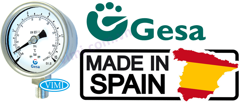 Đồng hồ áp Gesa M0306 đồng hồ đo áp suất gesa m0301 1