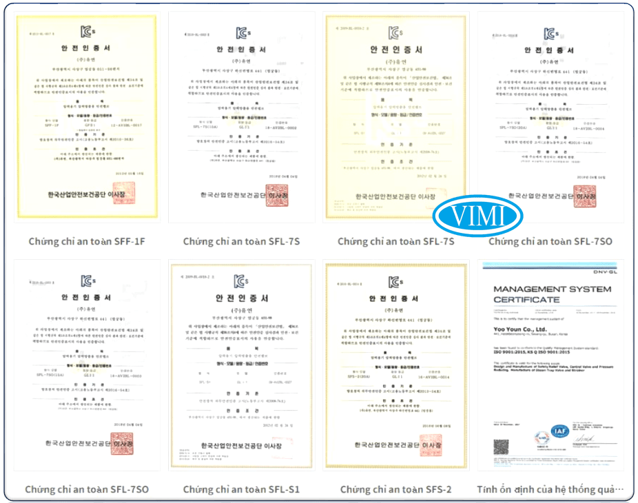 Các chứng chỉ chất lượng Yoo youn