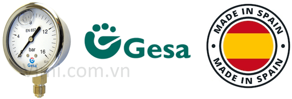 đồng hồ đo áp suất gesa mặt 63mm 1