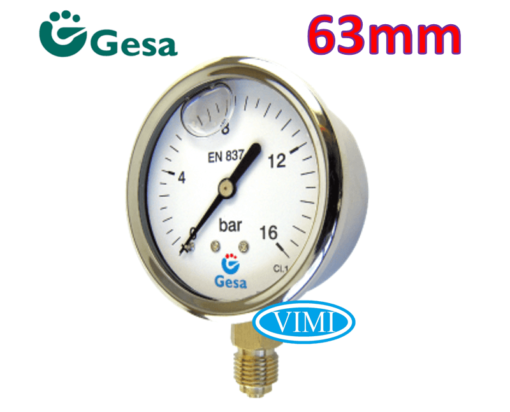 đồng hồ đo áp suất gesa mặt 63mm 2