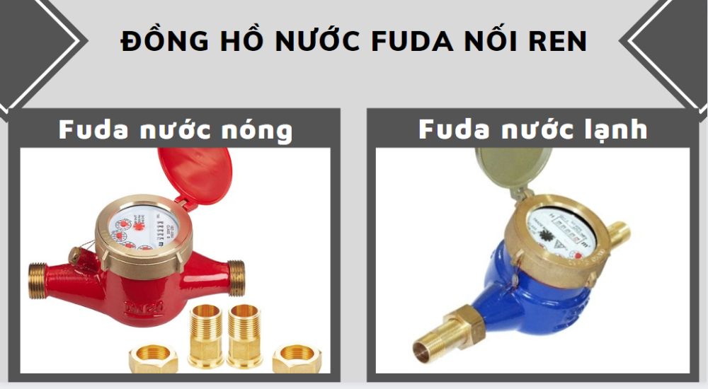3 Fuda nối ren đo lưu lượng nước nóng và nước lạnh