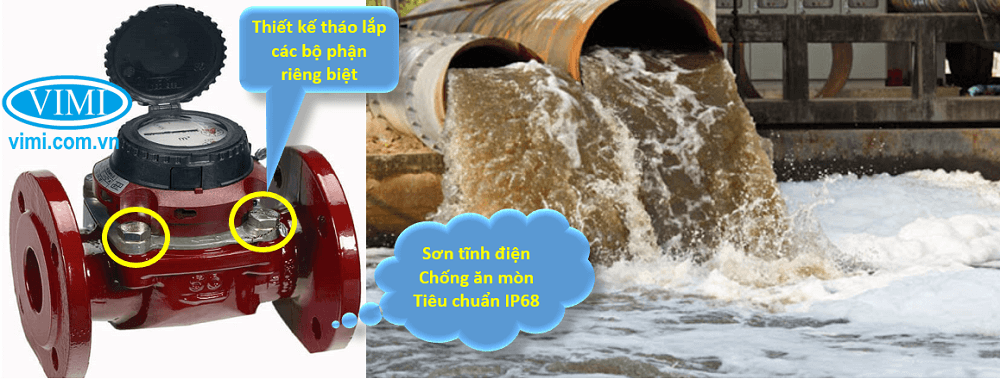 đồng hồ nước sensus mặt bích 08