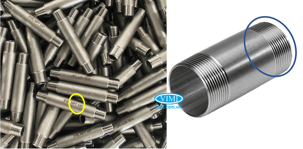 ống inox 2 đầu ren ngoài 4