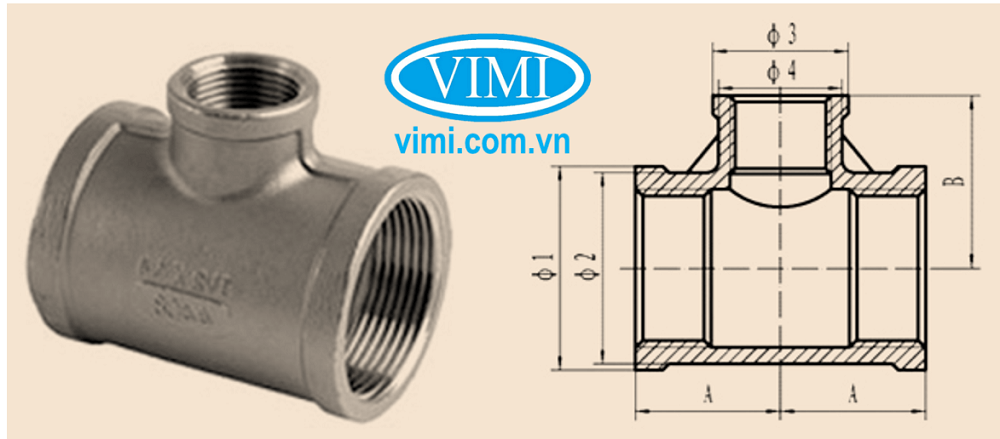 Tê thu thép ren Tê thu thép ren 04