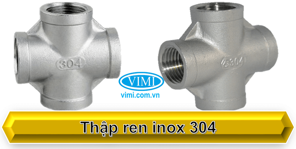 Tê thép ren inox 304 07