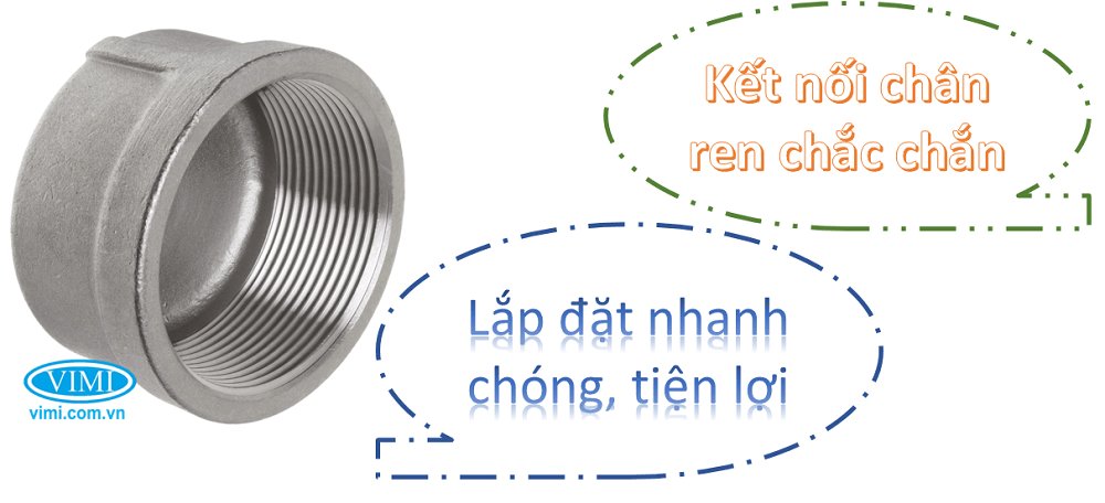 Nắp bịt ren inox 316 - 16
