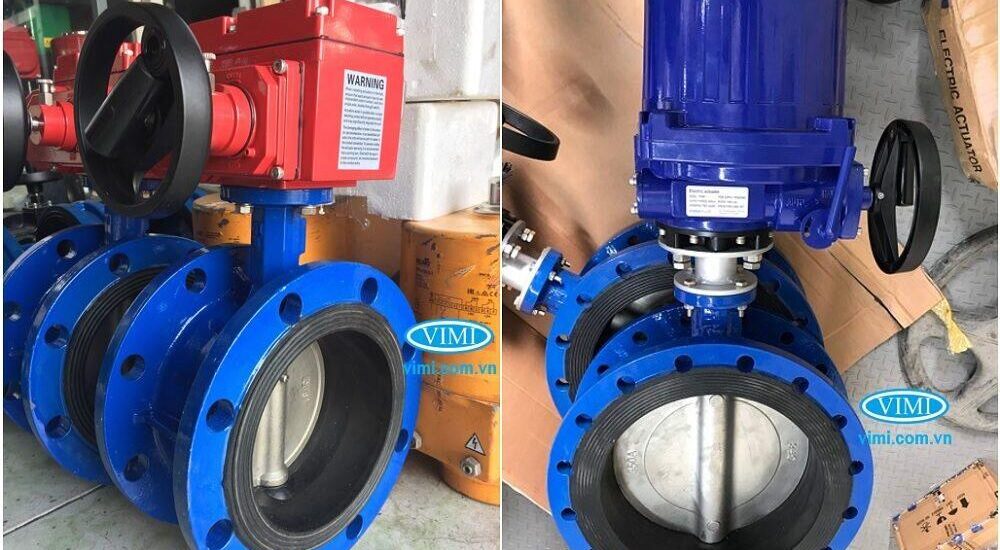 van bướm điều khiển điện mặt bích