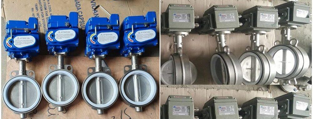 van bướm điều khiển điện inox