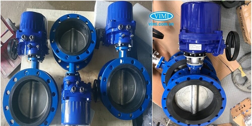 Van bướm điều khiển điện tay quay