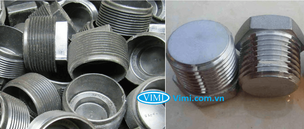 Kho nút bịt thép ren ngoài tráng kẽm sẵn hàng tại vimi