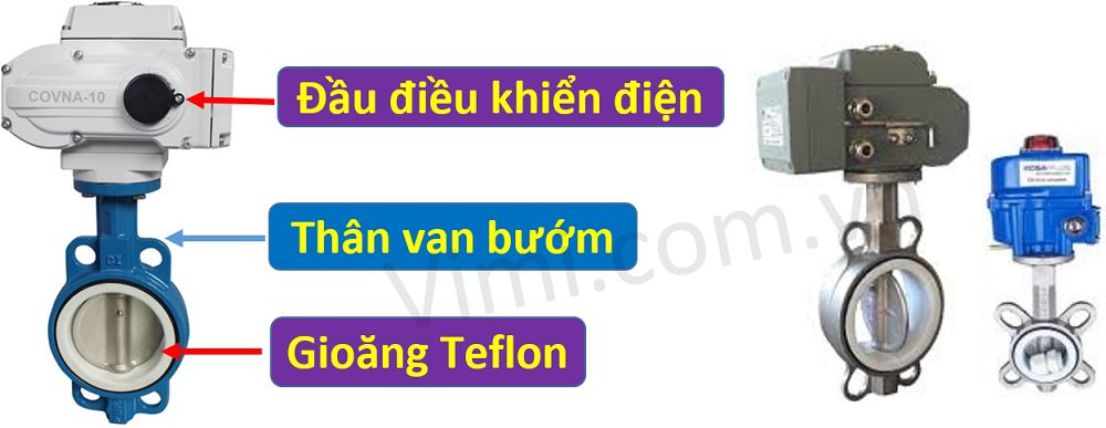 Van bướm teflon điều khiển điện 1