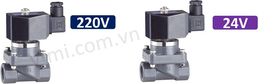 nguồn điện cấp cho van điện từ nhựa