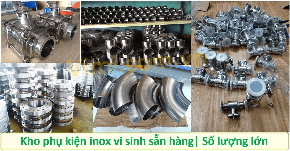 kho phụ kiện vi sinh inox ở vimi