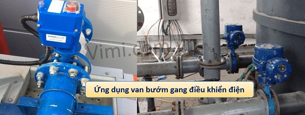 Van bướm gang điều khiển điện ứng dụng van bướm gang điều khiển điện