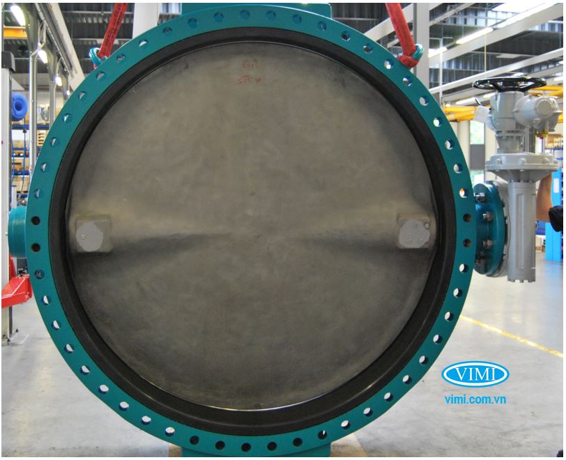 kho van bướm điều khiển điện 2 mặt bích