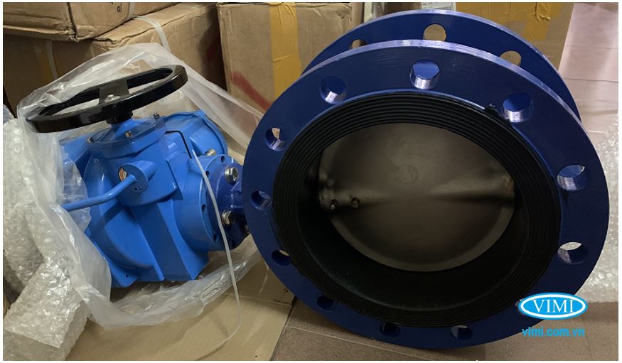 kho van bướm điều khiển điện 2 mặt bích