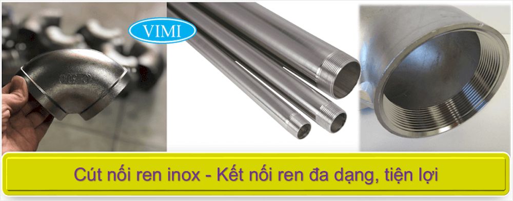 Cút inox nối ren
