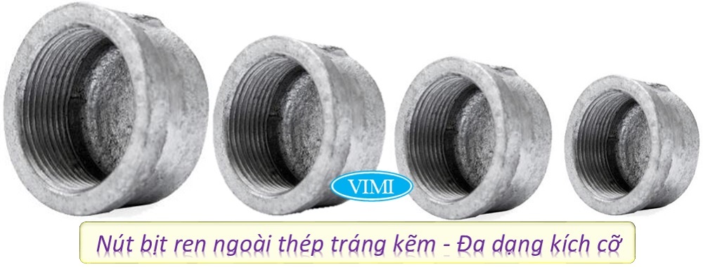 Nút bịt thép ren trong mạ kẽm, đa dạng kích cỡ