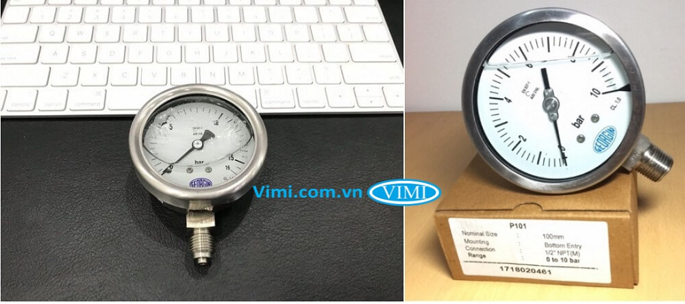 Đồng hồ áp suất Georgin inox 2