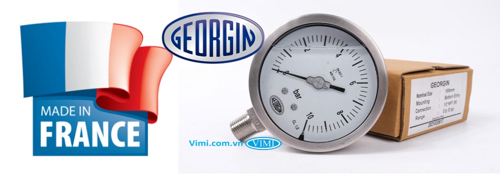 Đồng hồ áp suất Georgin inox - Pháp