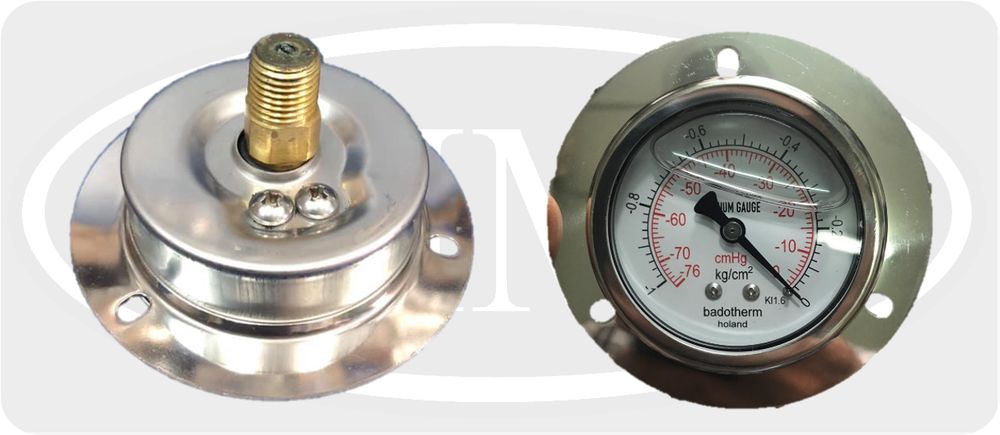 Đồng hồ áp suất vành Badotherm Đồng hồ áp suất vành Badotherm - chân sau