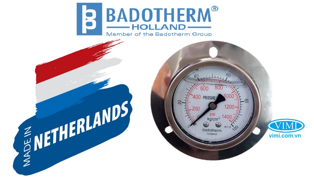 Đồng hồ áp suất vành Badotherm - Netherlands