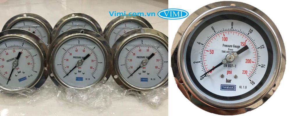 Đồng hồ áp suất vành Yamaki Đồng hồ áp suất vành Yamaki - dải đo