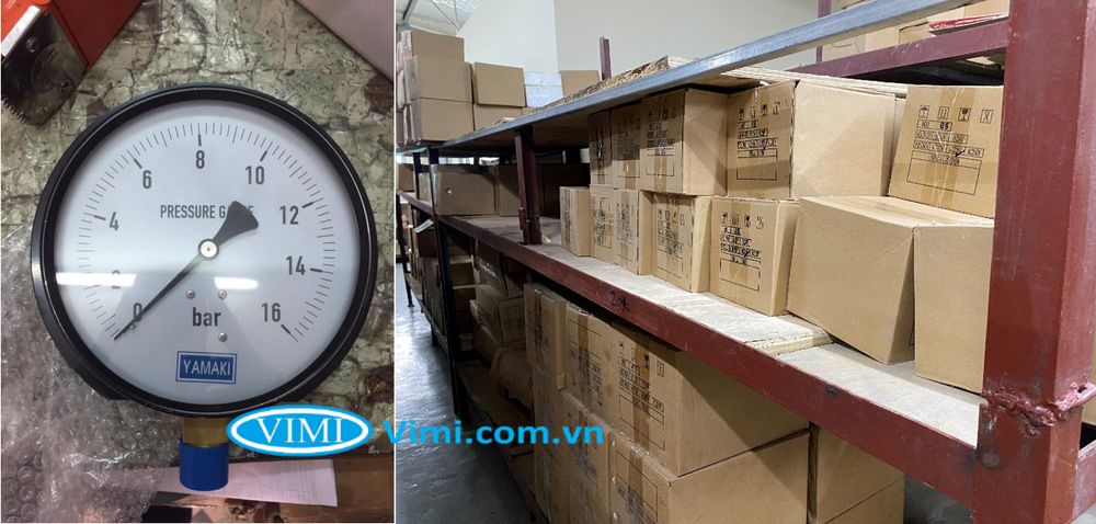 Đồng hồ áp suất vỏ nhôm chân đồng Yamaki Đồng hồ áp suất Yamaki vỏ nhôm chân đồng 1