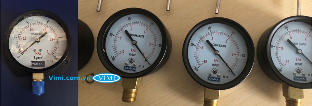 Đồng hồ áp suất vỏ nhôm chân đồng Yamaki Đồng hồ áp suất Yamaki vỏ nhôm chân đồng 3