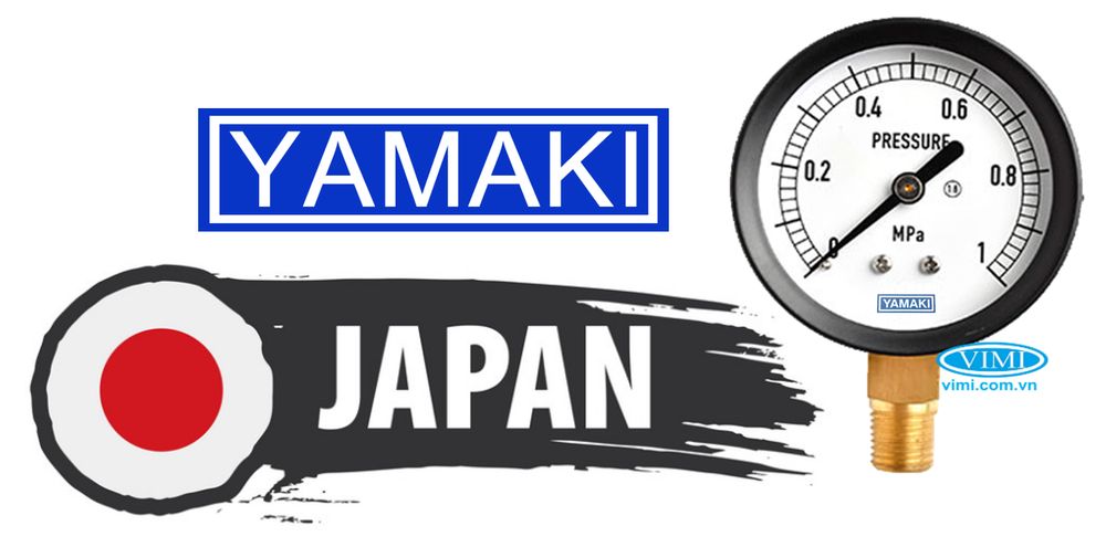 Đồng hồ áp suất Yamaki vỏ nhôm chân đồng - nhật bản