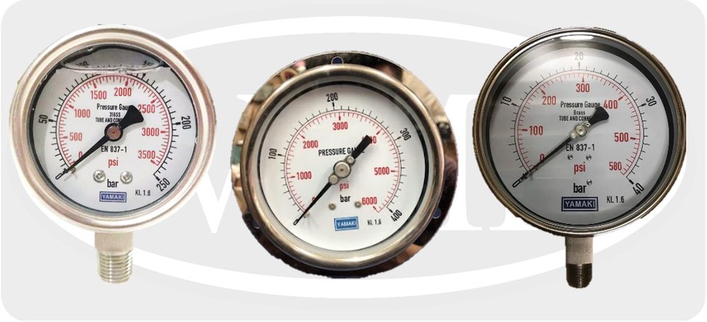 Đồng hồ áp suất inox Yamaki - dải đo đa dạng