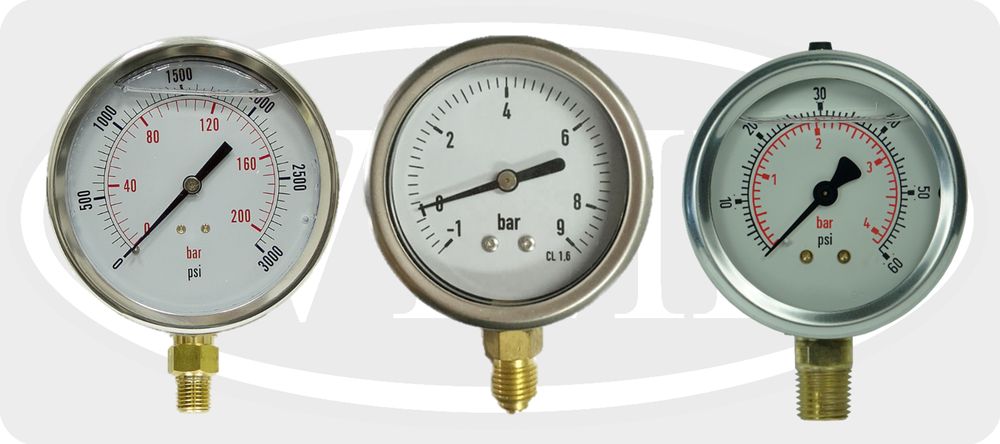 Đồng hồ áp suất Yamaki vỏ inox, chân đồng Đồng hồ áp suất inox chân đồng Yamaki - dải đo phong phú