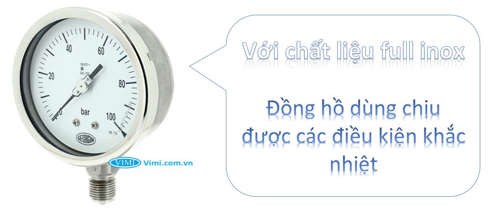 Đồng hồ áp suất Georgin 0~100bar Đồng hồ áp suất Georgin 0~100bar 3