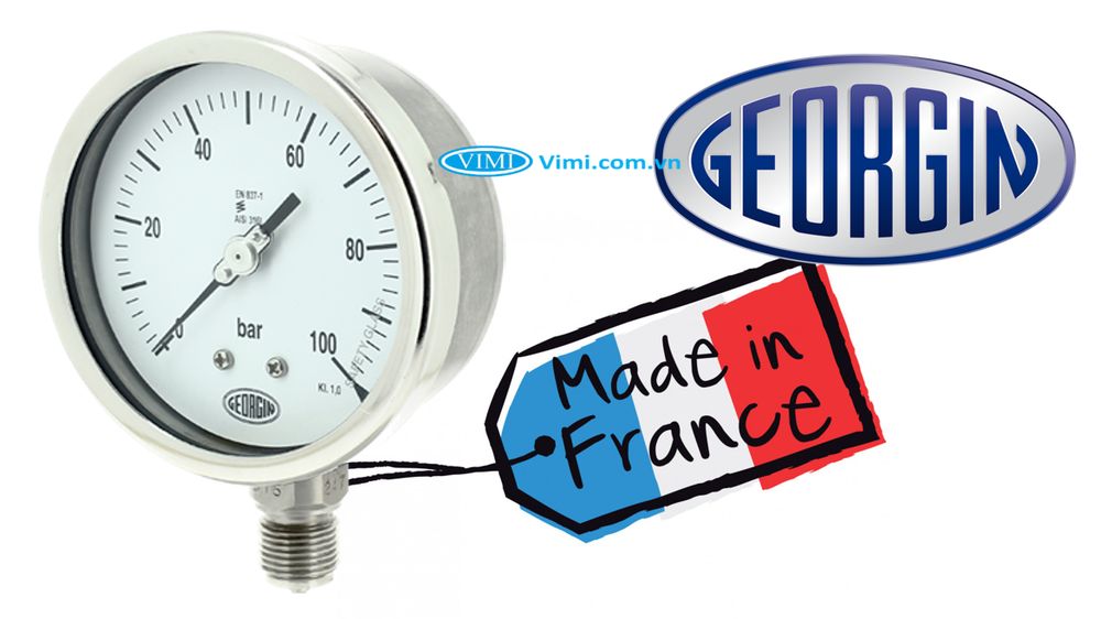 Đồng hồ áp suất Georgin 0~100bar Đồng hồ áp suất Georgin 0~100bar 1
