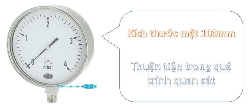 Đồng hồ áp suất Georgin 0~4mbar 3