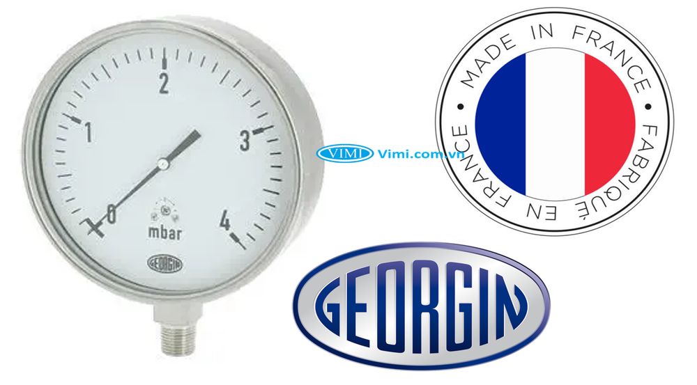 Đồng hồ áp suất Georgin 0~4mbar 1