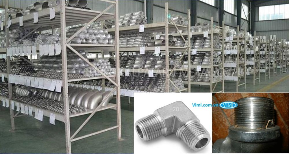 Góc - cút giảm ren ngoài inox 201 02