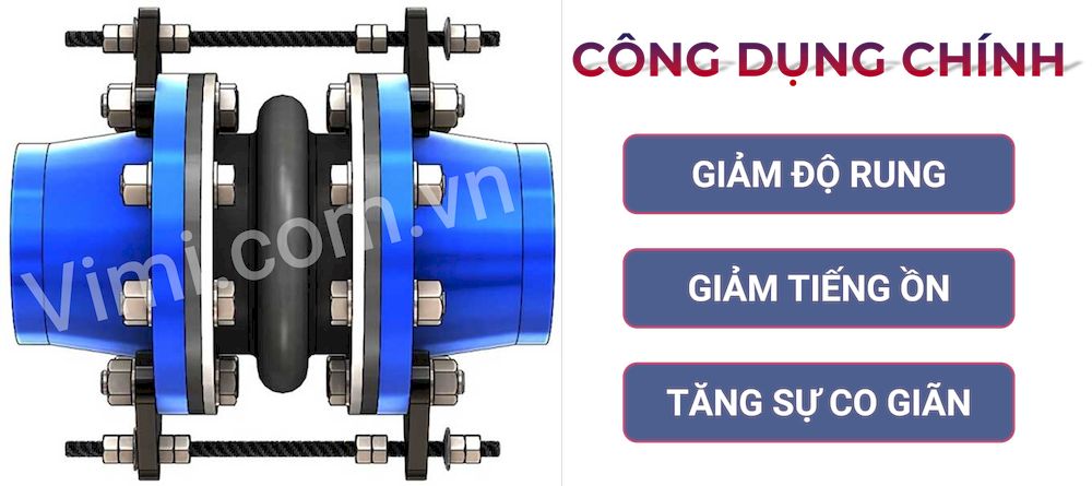 Một số công dụng chính của khớp nối mềm cao su