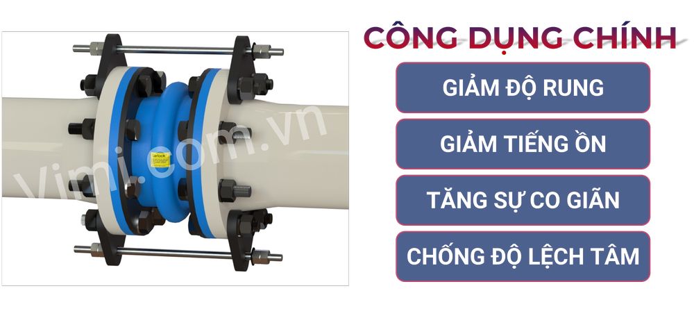 Một số công dụng của khớp nối mềm cao su