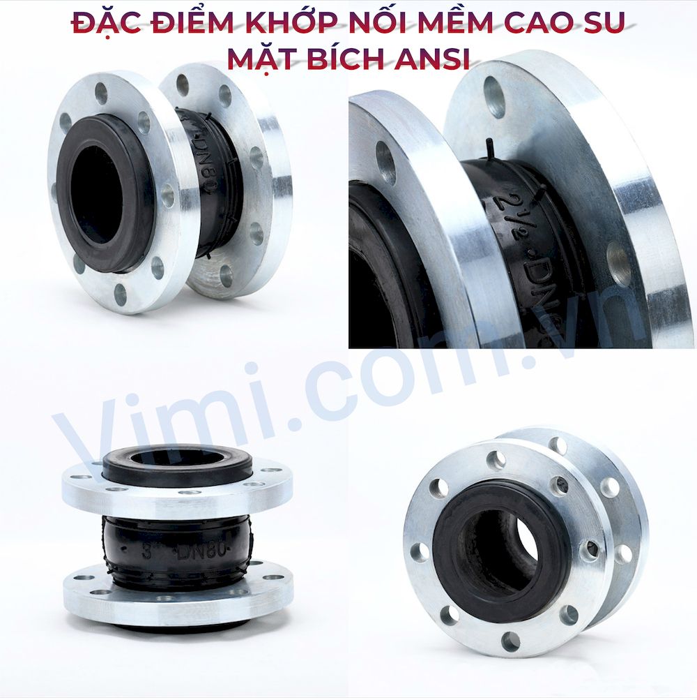 Khớp nối mềm cao su mặt bích ANSI Đặc điểm khớp nối mềm cao su mặt bích ANSI