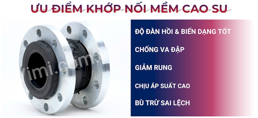 Khớp nối mềm cao su mặt bích ANSI Ưu điểm khớp nối mềm cao su